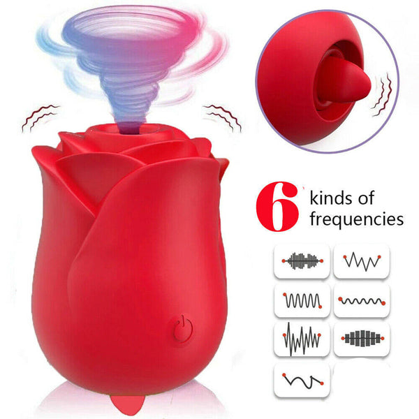 Magnetic Charge Rose Vibrator — Tongue & Nipple Stimulator
