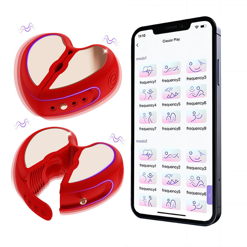 App-Controlled Breast Nipple Vibrator ??Remote Teasing Clamp Pair