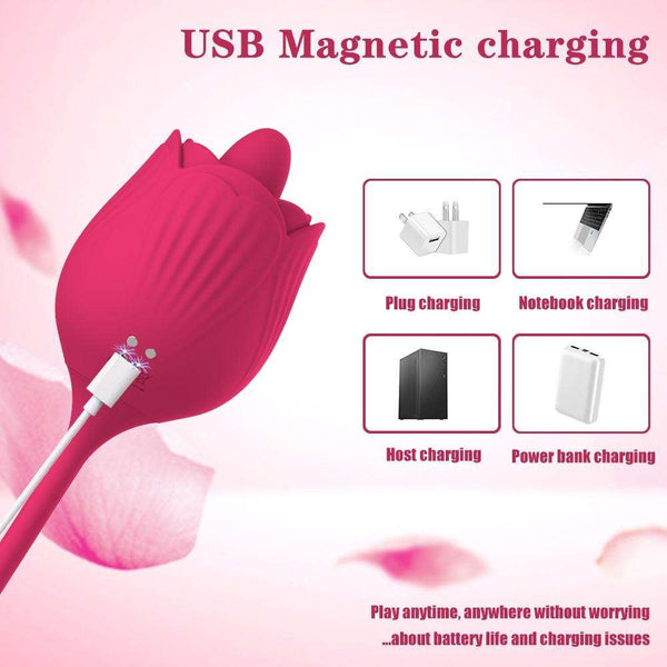 Rose Suction & Thrusting Vibrator — 10-Speed Dual Stimulation