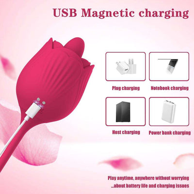 Rose Suction & Thrusting Vibrator — 10-Speed Dual Stimulation