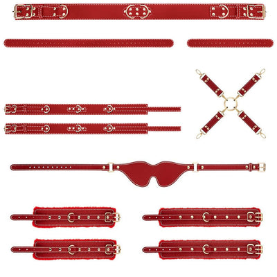 6-Piece Bondage BDSM Restraints Kit ??Adjustable Handcuffs Ankle Cuffs Whip