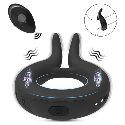 Vibrating Cock Ring Rabbit Ears — 10 Modes Delay Ring