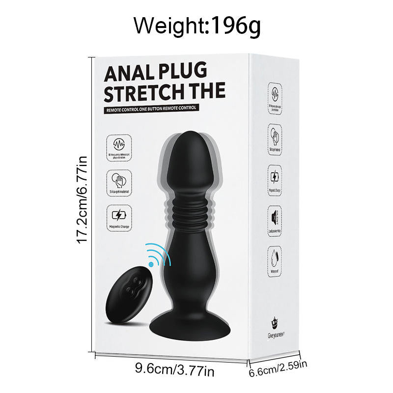 Remote Retractable Anal Plug — Suction Cup Women Men