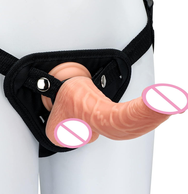 8.26-Inch Harness Strap-On Realistic Dildo ??Suction Cup Wearable