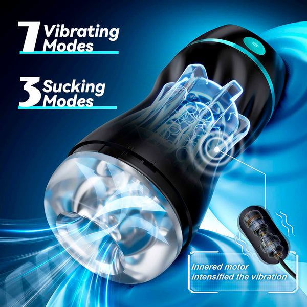 Transparent Liquid Silicone Male Stroker — 7 Vibration Modes