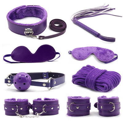 7-Piece BDSM Bondage Kit ??Handcuffs Ankle Clamps Ball Gag Set