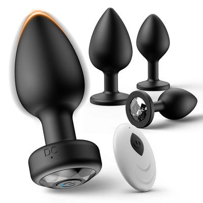 4PCS Silicone Butt Plug Set — Remote Control 10 Vibration