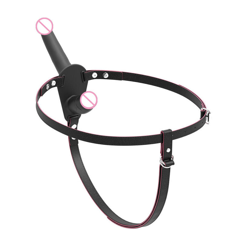 Double Silicone Strap-On with Pants Harness Belt ??Lesbian Couples