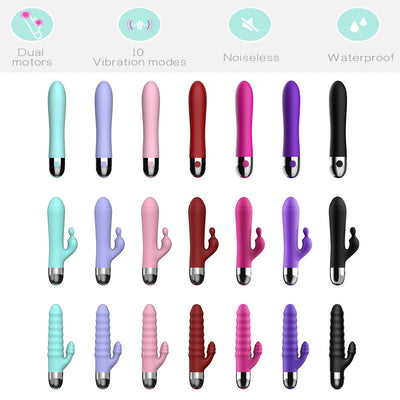 Rabbit Vibrator Dual Motor Silicone — 10 Frequency Waterproof