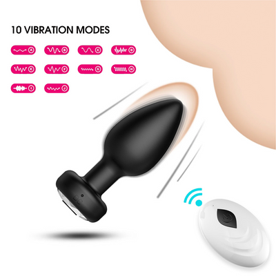 Wireless Silicone Anal Plug — Remote USB Rechargeable Vibrator