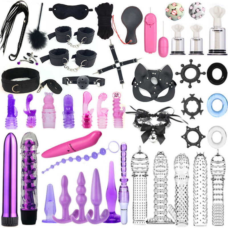 47-Piece Ultimate BDSM Set ??Complete Bondage Kit with Breast Clamps