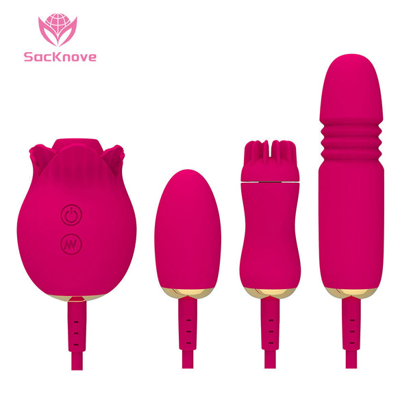 Thrusting Dildo Wand Vibrator — G-Spot Massager Suction Cup