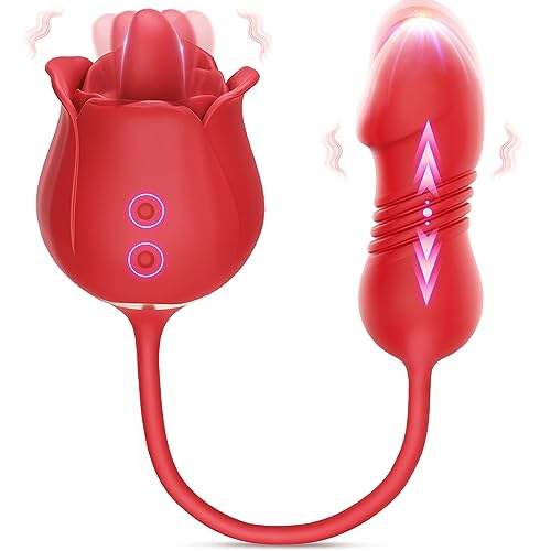 Rose 3-in-1 Tongue Licking & Sucking Vibrator — 9 Patterns