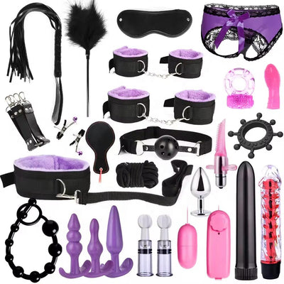 Senior Genuine Leather BDSM Bondage Kit ??Fetish Restraint Set Premium