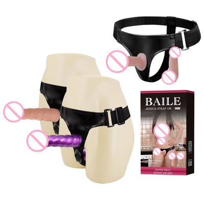 Wearable Double-Head Strap-On Dildo ??Realistic Silicone Lesbian Toy