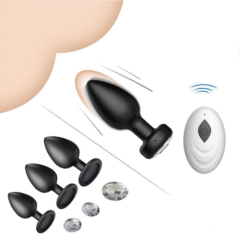4PCS Butt Plug Training Kit — Remote Control 10 Frequency