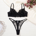 Sheer Floral Lace Push-Up Lingerie Set